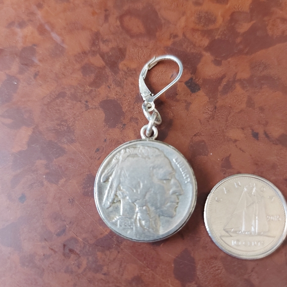 Silver 925 Old American Nickel Coin Earrings - Picture 4 of 6